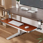 Keyboard Tray Sliding Clamp-On Wood-Grain Surface