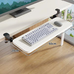 Keyboard Tray Sliding Clamp-On Wood-Grain Surface