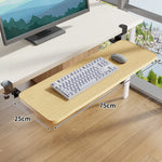 Keyboard Tray Sliding Clamp-On Wood-Grain Surface