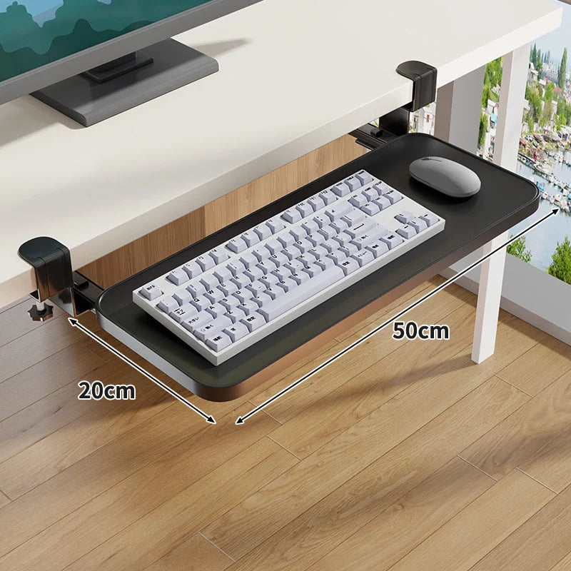 Keyboard and Mouse Tray Sliding Clamp-On Desk Mount