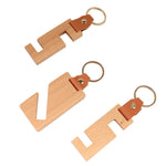Keychain Phone Stand Handmade Natural Wood Portable