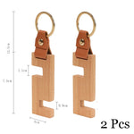 Keychain Phone Stand Handmade Natural Wood Portable
