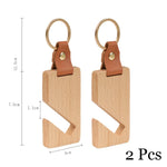 Keychain Phone Stand Handmade Natural Wood Portable