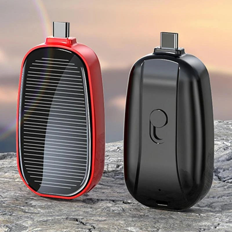 Keychain Power Bank Solar Charging 1200mAh Type-C