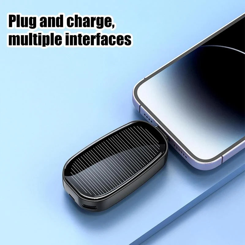 Keychain Power Bank Solar Charging 1200mAh Type-C