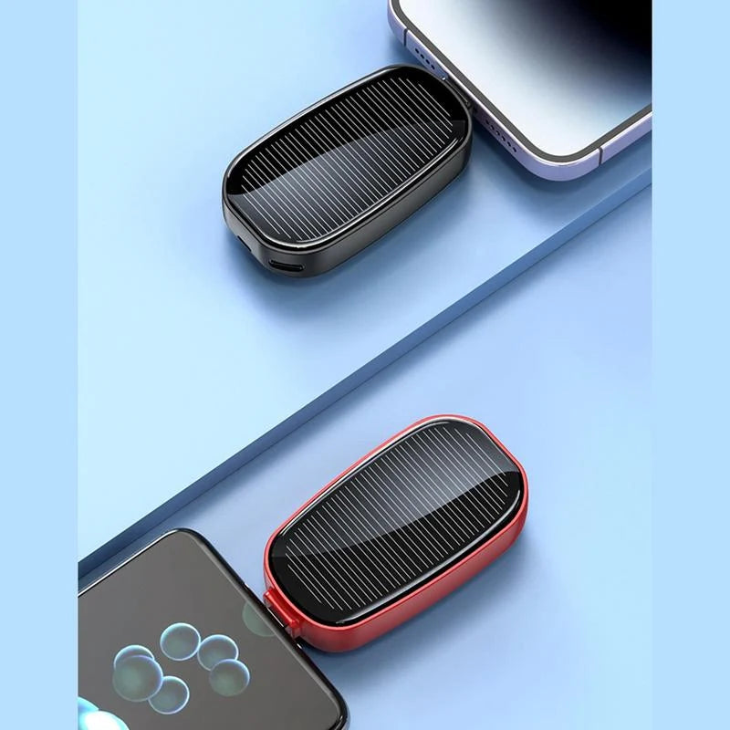 Keychain Power Bank Solar Charging 1200mAh Type-C
