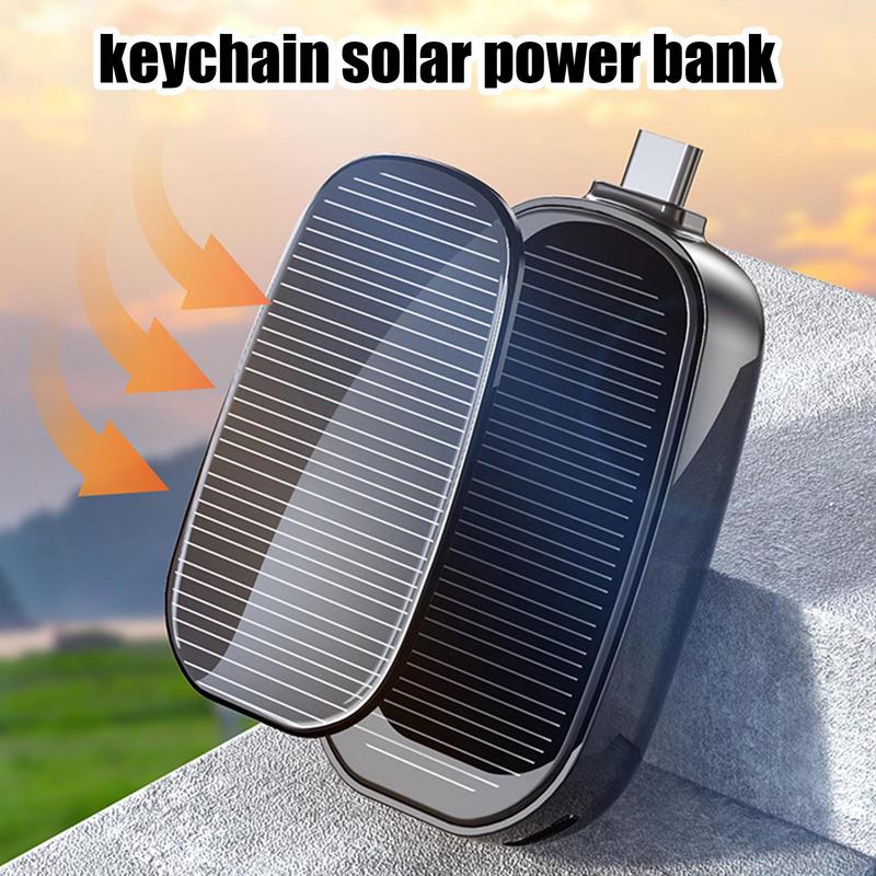 Keychain Power Bank Solar Charging 1200mAh Type-C