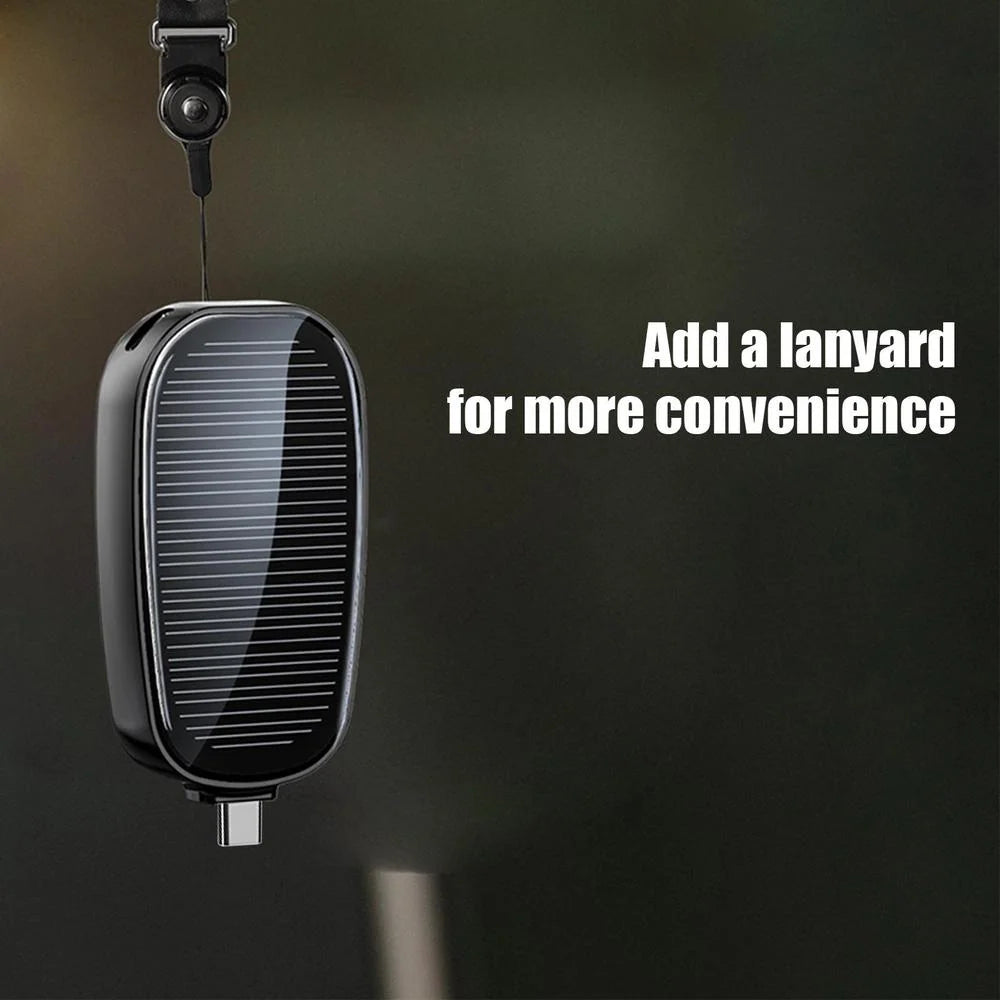 Keychain Power Bank Solar Charging 1200mAh Type-C