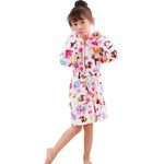 Kids Bathrobe Hooded Soft Flannel Quick-Drying