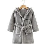 Kids Bathrobe Hooded Soft Flannel Quick-Drying