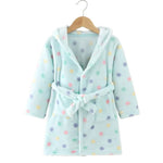 Kids Bathrobe Hooded Soft Flannel Quick-Drying