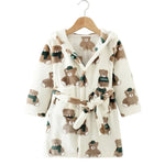 Kids Bathrobe Hooded Soft Flannel Quick-Drying