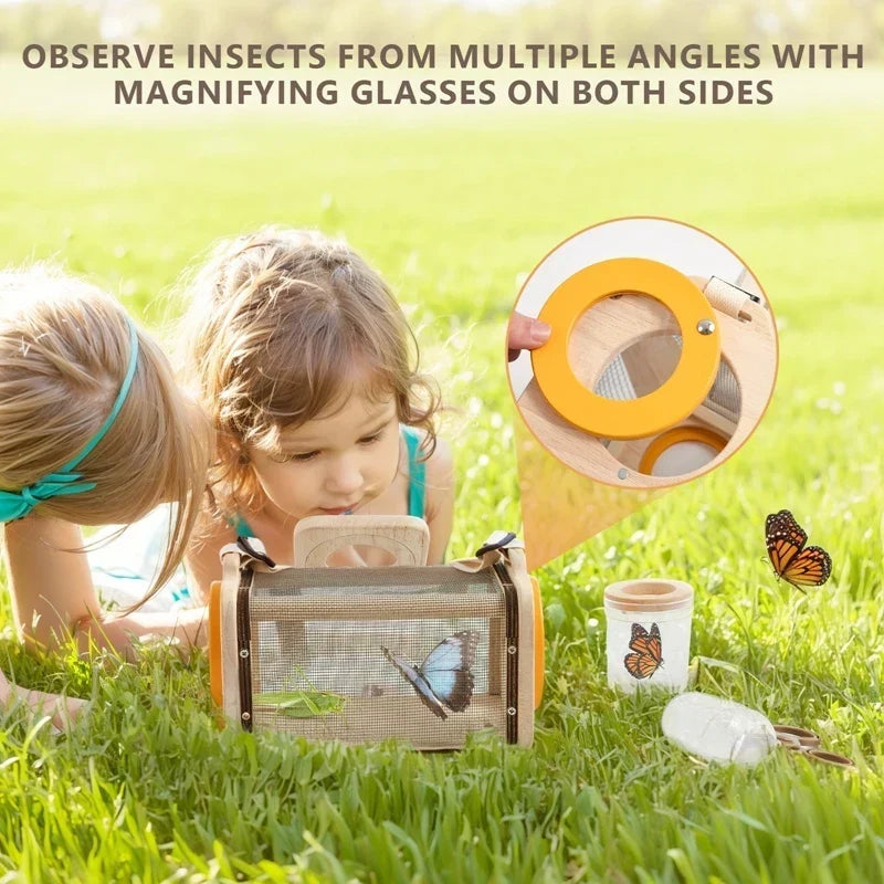 Kids Bug Observation Kit Wood Components & Magnifying Tools