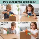Kids Construction Kit Cardboard STEM 100 Pieces With Tools