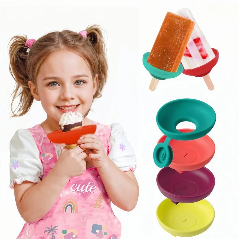 Kids Ice Cream & Popsicle Holder Drip-Proof Silicone 4-Pack
