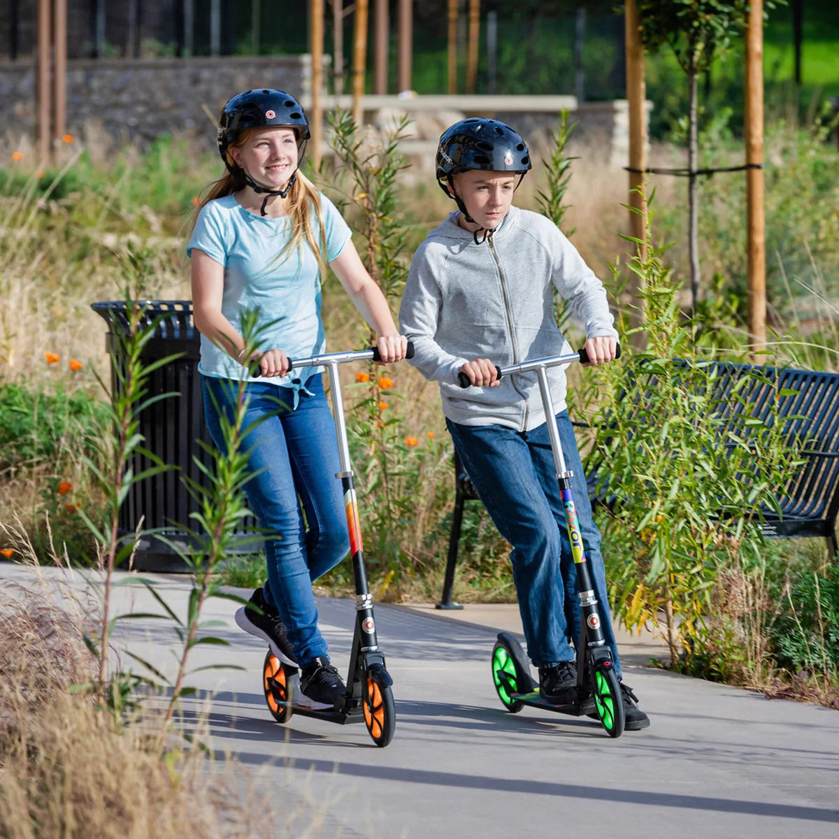 Kids Kick Scooter LED Light-Up Wheels Folding Design