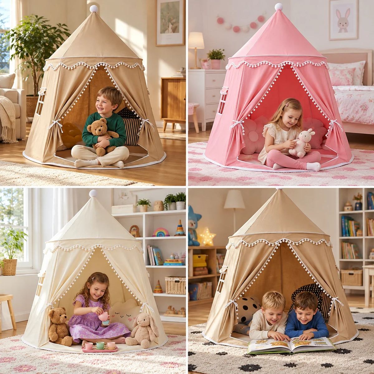 Kids Play Tent Cozy Reading & Imaginative Play Hideaway