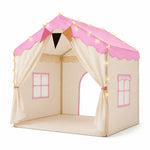 Kids Play Tent Padded Floor Mat Decorative Lights Foldable Frame
