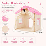 Kids Play Tent Padded Floor Mat Decorative Lights Foldable Frame