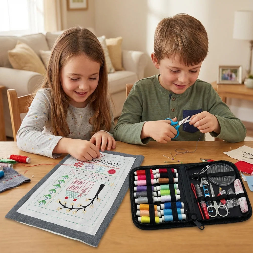 Kids Sewing Kit Felt Stitching Book Child-Safe Needles