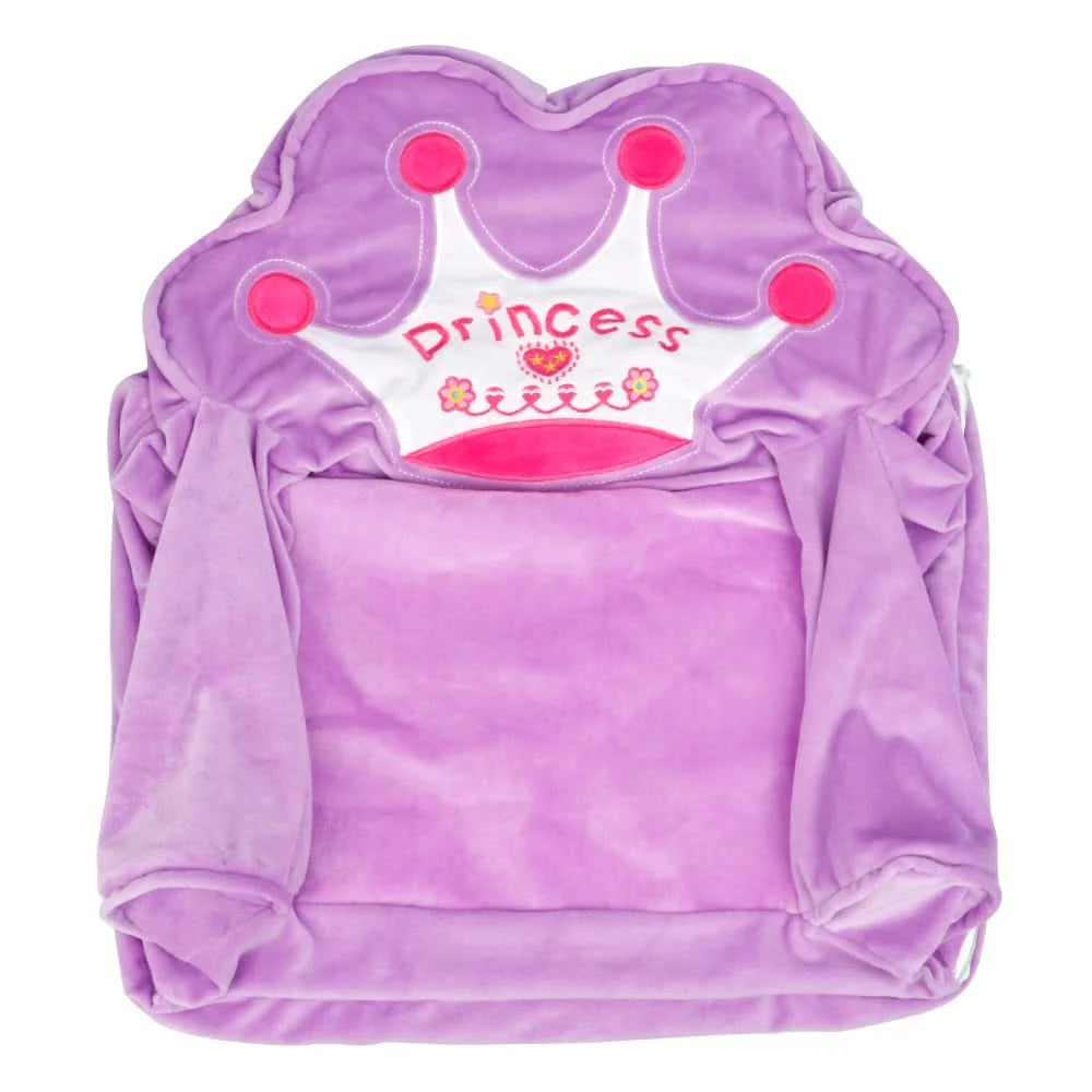 Kids' Storage Bench Foldable Animal Design Padded Velour Seat