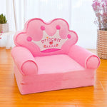 Kids' Storage Bench Foldable Animal Design Padded Velour Seat