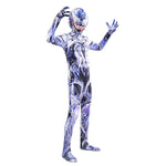 Kids Superhero Costume One-Piece Stretch Hooded Jumpsuit
