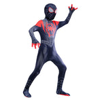 Kids Superhero Costume One-Piece Stretch Hooded Jumpsuit