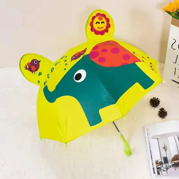 Kids Umbrella Manual Open Rounded Tips Colorful Canopy