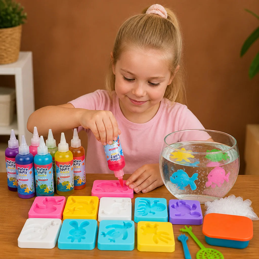 Kids Water Jelly Figure Kit Reusable Moulds & Non-Toxic Gel