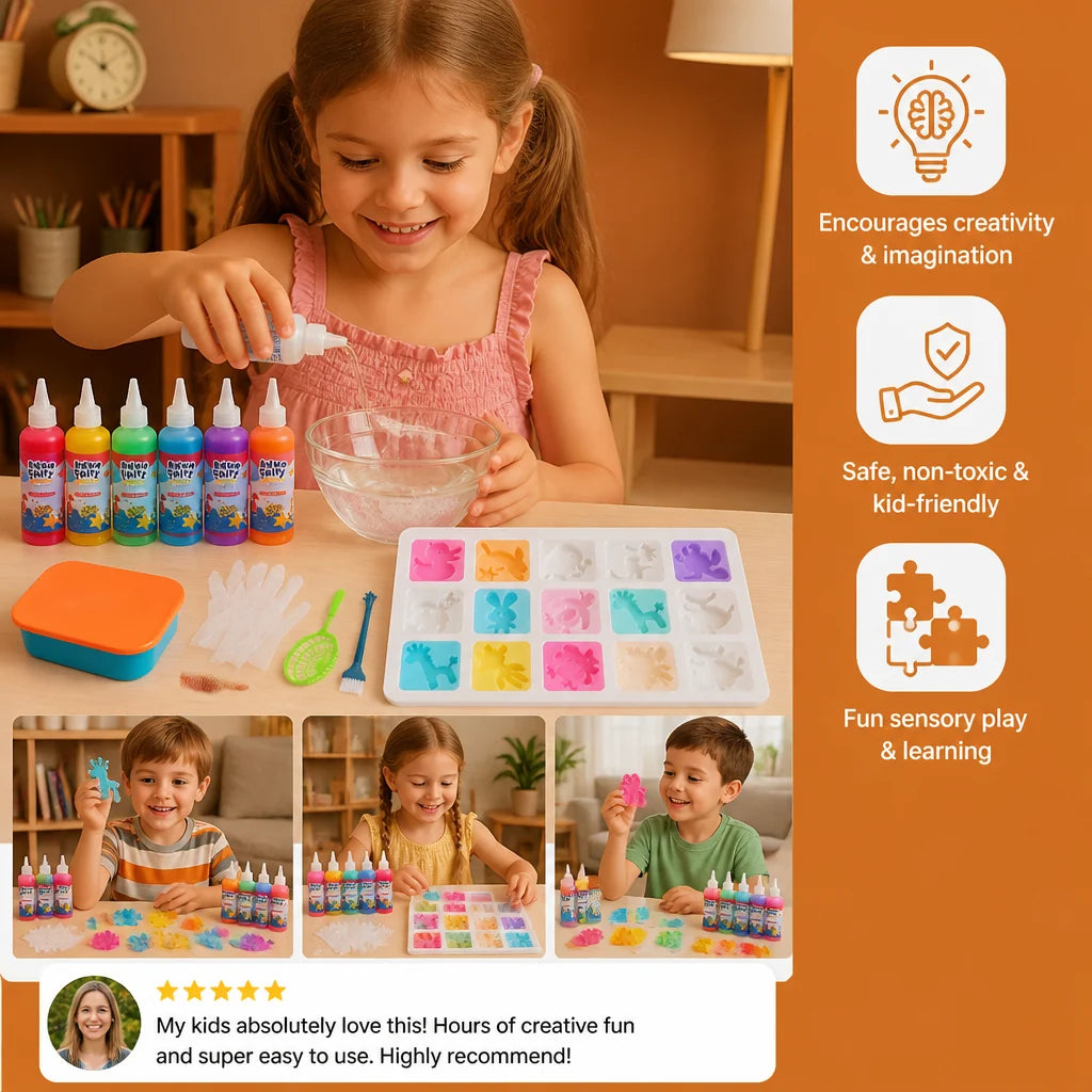 Kids Water Jelly Figure Kit Reusable Moulds & Non-Toxic Gel