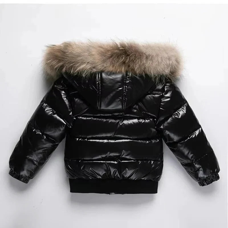 Kids Winter Parka Down-Insulated Water-Resistant Fur-Trimmed Hood