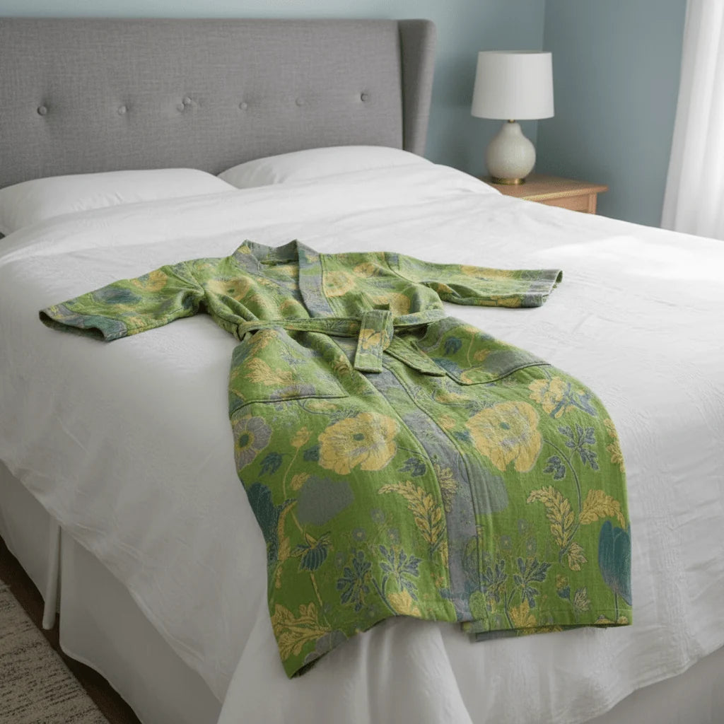 Kimono Bathrobe Organic Cotton Gauze Lightweight Breathable