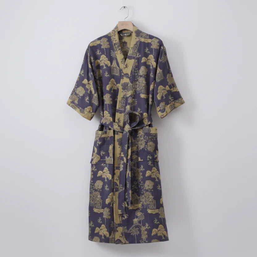 Kimono Bathrobe Organic Cotton Gauze Lightweight Breathable
