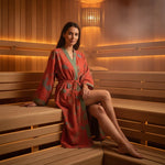 Kimono Bathrobe Organic Cotton Reversible Two-Tone Design