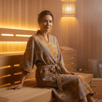Kimono Bathrobe Organic Cotton Reversible Two-Tone Design