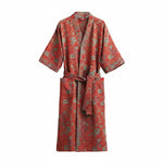 Kimono Bathrobe Organic Cotton Reversible Two-Tone Design