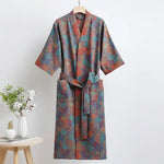 Kimono Bathrobe Organic Cotton Reversible Two-Tone Design