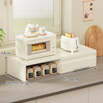 Kitchen Appliance Organizer Adjustable Pull-Out Platform With Storage Drawer