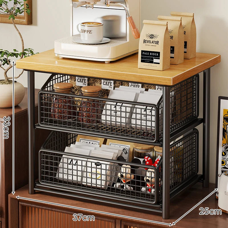 Kitchen Appliance Stand Compact Sliding Mesh Drawer