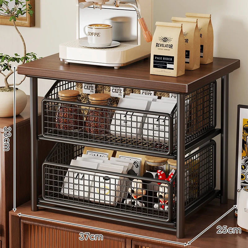 Kitchen Appliance Stand Compact Sliding Mesh Drawer