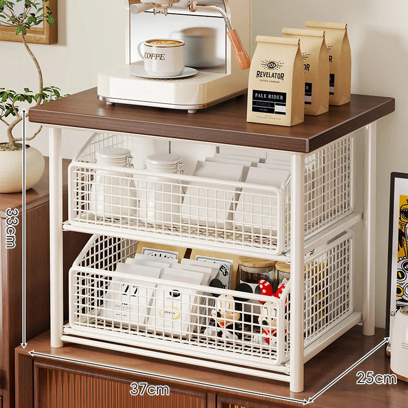 Kitchen Appliance Stand Compact Sliding Mesh Drawer