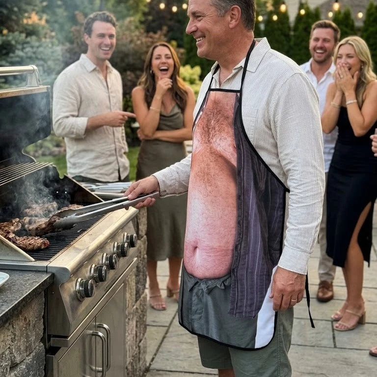 Kitchen Apron Lightweight Funny Dad Joke Print Adjustable Ties