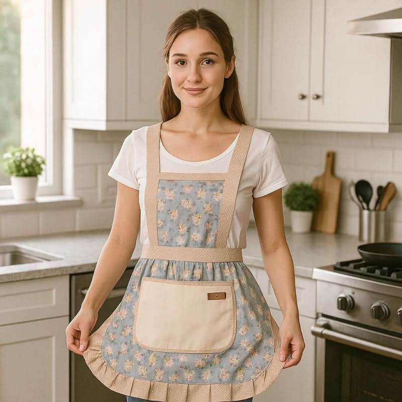 Kitchen Apron Waterproof Oil-Resistant Adjustable With Pockets