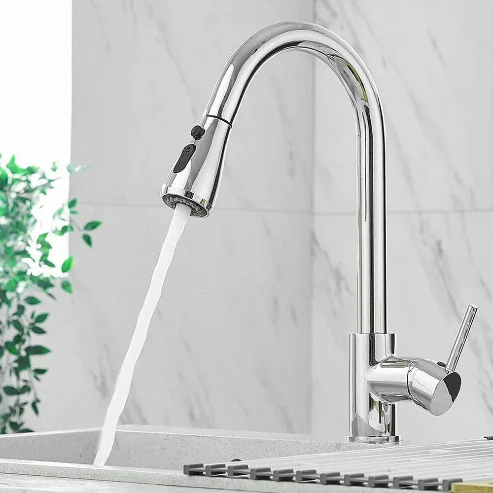 Kitchen Faucet High Arc Pull-Out Spout Drip-Proof Construction