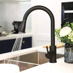 Kitchen Faucet High Arc Pull-Out Spout Drip-Proof Construction
