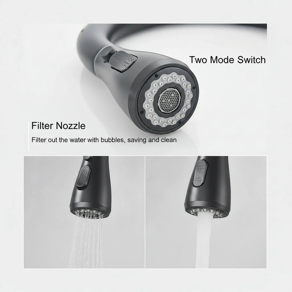 Kitchen Faucet High Arc Pull-Out Spout Drip-Proof Construction