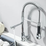 Kitchen Faucet Pull-Out Spray Head Dual-Swivel Spout Hot And Cold Mixer