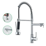 Kitchen Faucet Pull-Out Spray Head Dual-Swivel Spout Hot And Cold Mixer
