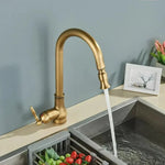 Kitchen Faucet Pull-Out Spray Head Solid Brass Antique Bronze Finish